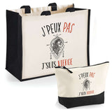 Cabas homme ou femme sac plage ou shopping tote bag pochette trousse Idée cadeau original pour anniversaire Noël travail départ retraite collègue famille fete des mères fetes des pères papa maman mamie papi