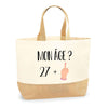 Sac Jute Fête des Mères Fêtes des Pères Mamie Papi Famille Idée Cadeau anniversaire Noël Travail Boulot Métier Départ Retraite Collègue Femme Homme