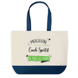 Sac de shopping bleu Meilleure Coach Sportif de tous les temps