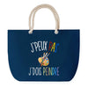 Sac de plage Bleu anse corde J'peux Pas Peinture