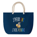 Sac de plage Bleu anse corde J'peux Pas Peinture