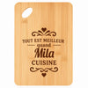 Planche bambou gravée personnalisée homme idée cadeau Fête des Pères apéro 30×20 prénom cuisine plateau fromage anniversaire noel papa papi 