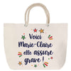 Sac Fête des Mères Mamie Famille Idée Cadeau anniversaire Noël Travail Boulot Métier Départ Retraite Collègue Femme cabas shopping plage