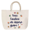 Sac Fête des Mères Mamie Famille Idée Cadeau anniversaire Noël Travail Boulot Métier Départ Retraite Collègue Femme cabas shopping plage