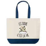 Sac de shopping bleu Sushis c'est la Vie