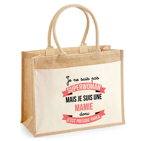 Sac Fête des Mères Mamie MAman Soeur Femme Famille Idée Cadeau anniversaire Noël Travail Boulot Métier Départ Retraite Collègue Femme cabas shopping plage