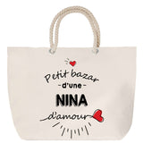 Sac Fête des Mères Mamie Famille Idée Cadeau anniversaire Noël Travail Boulot Métier Départ Retraite Collègue Femme cabas shopping plage