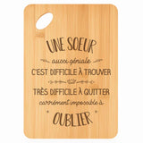 Planche bambou gravée personnalisée femme idée cadeau Fête des Mères apéro 30×20 prénom cuisine plateau fromage anniversaire noel maman mamie