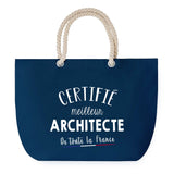 Sac de plage Bleu anse corde Certifié meilleur Architecte