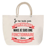 Sac Fête des Mères Mamie Famille Idée Cadeau anniversaire Noël Travail Boulot Métier Départ Retraite Collègue Femme cabas shopping plage