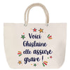 Sac Fête des Mères Mamie Famille Idée Cadeau anniversaire Noël Travail Boulot Métier Départ Retraite Collègue Femme cabas shopping plage
