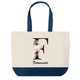 Sac de shopping bleu Fatoumata Lettre Fleur