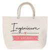 Sac Fête des Mères Mamie Famille Idée Cadeau anniversaire Noël Travail Boulot Métier Départ Retraite Collègue Femme cabas shopping plage