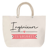 Sac Fête des Mères Mamie Famille Idée Cadeau anniversaire Noël Travail Boulot Métier Départ Retraite Collègue Femme cabas shopping plage