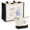 Cabas femme sac plage ou shopping tote bag pochette trousse Idée cadeau original pour anniversaire Noël travail départ retraite collègue famille fete des mères maman mamie