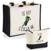 Cabas homme ou femme sac plage ou shopping tote bag pochette trousse Idée cadeau original pour anniversaire Noël travail départ retraite collègue famille fete des mères fetes des pères papa maman mamie papi