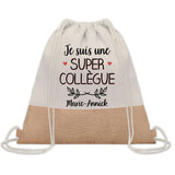 Sac Fête des Mères Mamie Maman Cadeau anniversaire Noël Travail Métier Départ Retraite Collègue Femme cabas shopping plage