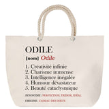 Sac Fête des Mères Mamie Famille Idée Cadeau anniversaire Noël Travail Boulot Métier Départ Retraite Collègue Femme cabas shopping plage