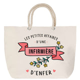 Sac Fête des Mères Mamie Famille Idée Cadeau anniversaire Noël Travail Boulot Métier Départ Retraite Collègue Femme cabas shopping plage
