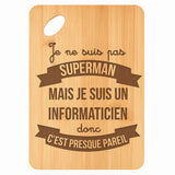 Planche bambou gravée personnalisée homme idée cadeau Fête des Pères apéro 30×20 prénom cuisine plateau fromage anniversaire noel papa papi 
