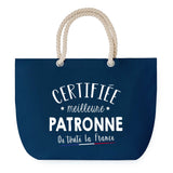Sac de Plage Bleu avec Anse Corde Certifiée meilleure Patronne