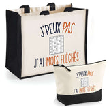 Cabas homme ou femme sac plage ou shopping tote bag pochette trousse Idée cadeau original pour anniversaire Noël travail départ retraite collègue famille fete des mères fetes des pères papa maman mamie papi