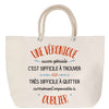 Sac Fête des Mères Mamie Famille Idée Cadeau anniversaire Noël Travail Boulot Métier Départ Retraite Collègue Femme cabas shopping plage