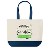 Sac de shopping bleu Meilleur Surveillant de tous les temps