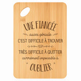 Planche bambou gravée personnalisée femme idée cadeau Fête des Mères apéro 30×20 prénom cuisine plateau fromage anniversaire noel maman mamie