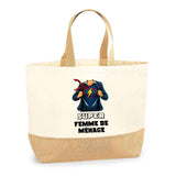 Sac Fête des Mères Mamie Famille Idée Cadeau anniversaire Noël Travail Boulot Métier Départ Retraite Collègue Femme cabas shopping plage