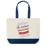 Sac de shopping bleu Musicien Meilleur du Monde