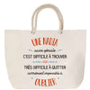 Sac Fête des Mères Mamie Famille Idée Cadeau anniversaire Noël Travail Boulot Métier Départ Retraite Collègue Femme cabas shopping plage