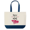 Sac de shopping bleu Merci Mémé Géniale