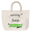 Sac Fête des Mères Mamie Famille Idée Cadeau anniversaire Noël Travail Boulot Métier Départ Retraite Collègue Femme cabas shopping plage