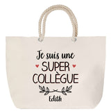 Sac Fête des Mères Mamie Famille Idée Cadeau anniversaire Noël Travail Boulot Métier Départ Retraite Collègue Femme cabas shopping plage