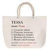 Sac Fête des Mères Mamie Famille Idée Cadeau anniversaire Noël Travail Boulot Métier Départ Retraite Collègue Femme cabas shopping plage