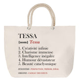 Sac Fête des Mères Mamie Famille Idée Cadeau anniversaire Noël Travail Boulot Métier Départ Retraite Collègue Femme cabas shopping plage