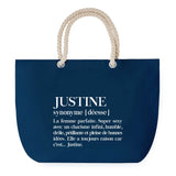 Sac de plage Bleu anse corde Justine Définition Femme