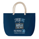 Sac de plage Bleu anse corde J'peux Pas Imprimante 3D