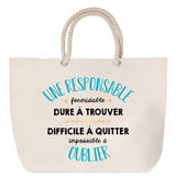 Sac Fête des Mères Mamie Famille Idée Cadeau anniversaire Noël Travail Boulot Métier Départ Retraite Collègue Femme cabas shopping plage