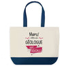 Sac de shopping bleu Merci Géologue Géniale