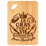 Planche bambou gravée personnalisée homme idée cadeau Fête des Pères apéro 30×20 prénom cuisine plateau fromage anniversaire noel papa papi 
