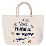 Sac Fête des Mères Mamie Famille Idée Cadeau anniversaire Noël Travail Boulot Métier Départ Retraite Collègue Femme cabas shopping plage