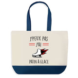 Sac de shopping bleu J'peux pas Patin A Glace