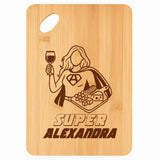 Planche bambou gravée personnalisée femme idée cadeau Fête des Mères apéro 30×20 prénom cuisine plateau fromage anniversaire noel maman mamie