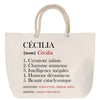 Sac Fête des Mères Mamie Famille Idée Cadeau anniversaire Noël Travail Boulot Métier Départ Retraite Collègue Femme cabas shopping plage