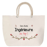 Sac Fête des Mères Mamie Famille Idée Cadeau anniversaire Noël Travail Boulot Métier Départ Retraite Collègue Femme cabas shopping plage