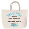 Sac Fête des Mères Mamie Famille Idée Cadeau anniversaire Noël Travail Boulot Métier Départ Retraite Collègue Femme cabas shopping plage
