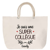 Sac Fête des Mères Mamie Famille Idée Cadeau anniversaire Noël Travail Boulot Métier Départ Retraite Collègue Femme cabas shopping plage