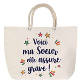 Sac Fête des Mères Mamie Famille Idée Cadeau anniversaire Noël Travail Boulot Métier Départ Retraite Collègue Femme cabas shopping plage